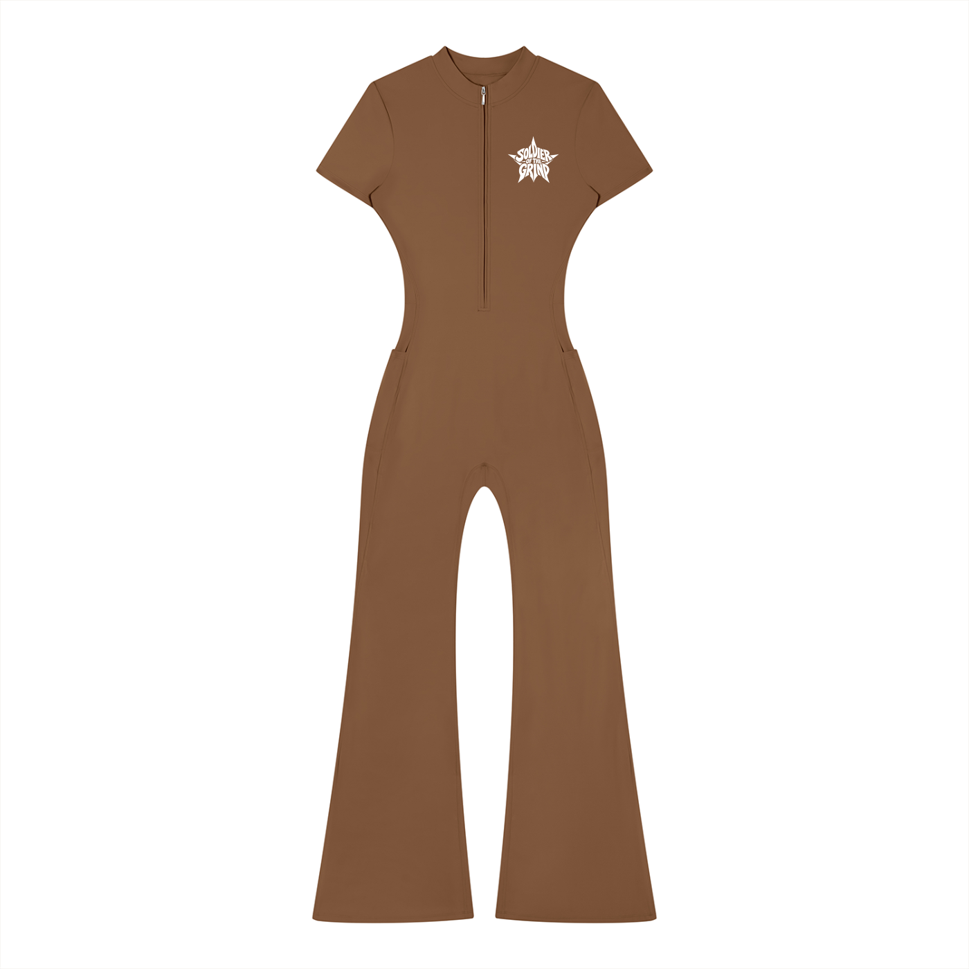 Women’s Tight Flared Leg Quarter-Zip Jumpsuit
