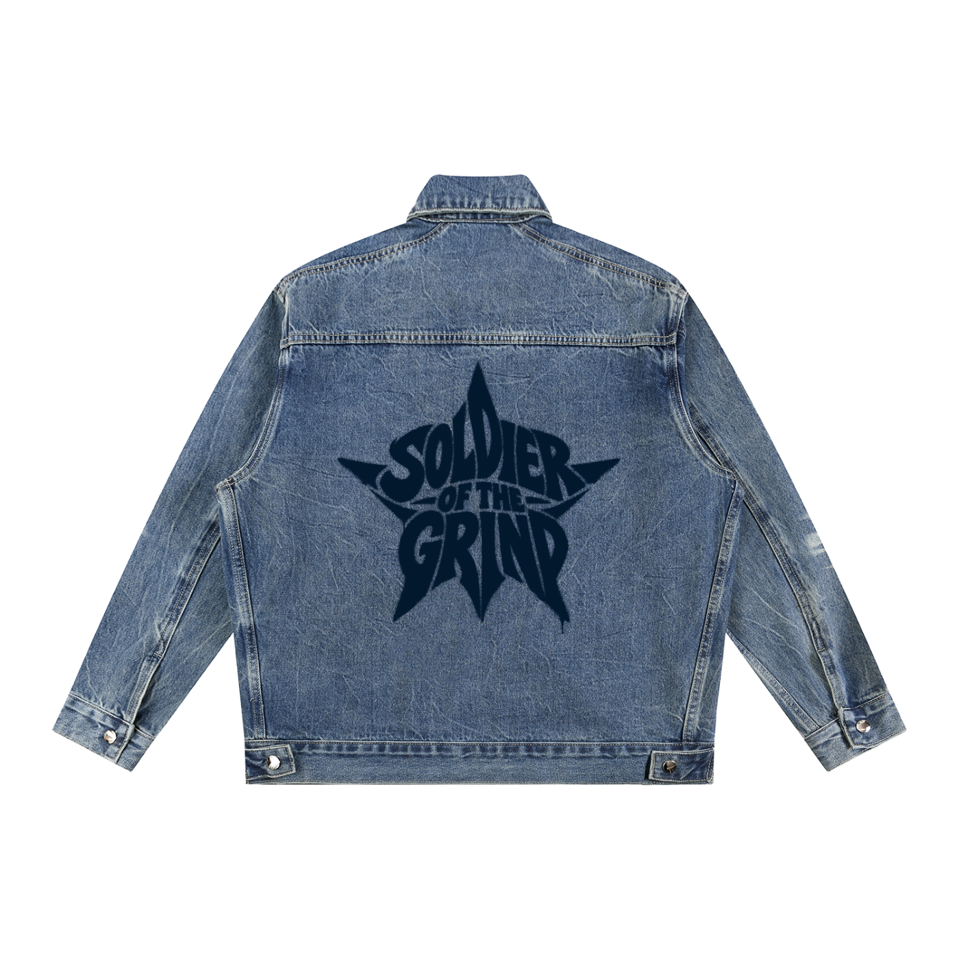 Vintage Wash Zip Up Denim Jacket
