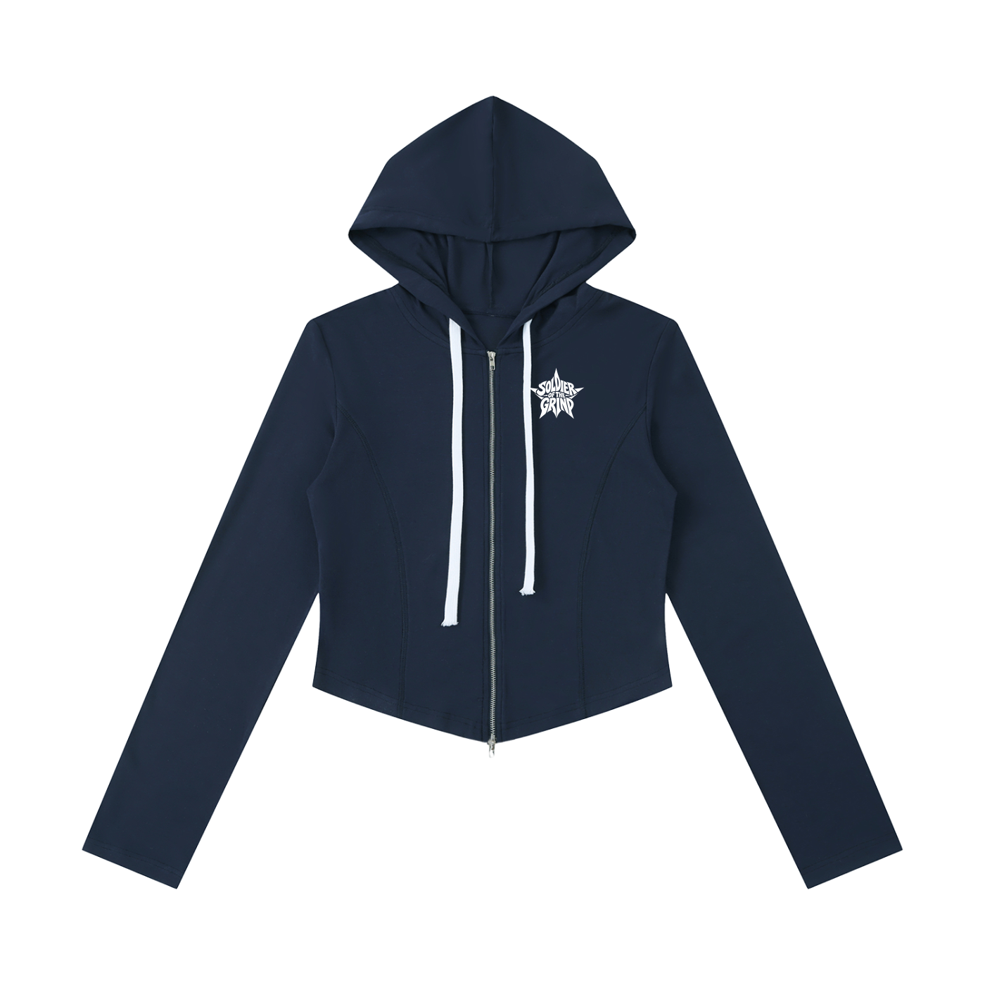 Women's Slim Cropped Soldier Of The Grind Zip Hoodie