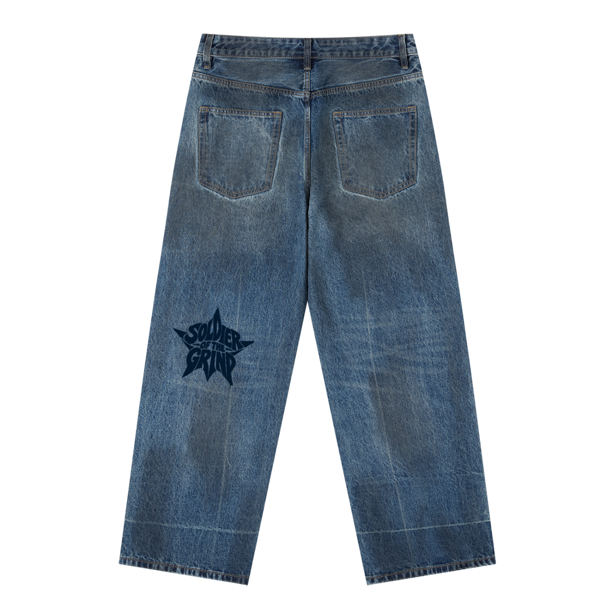 Vintage Wash Baggy Denim Jeans