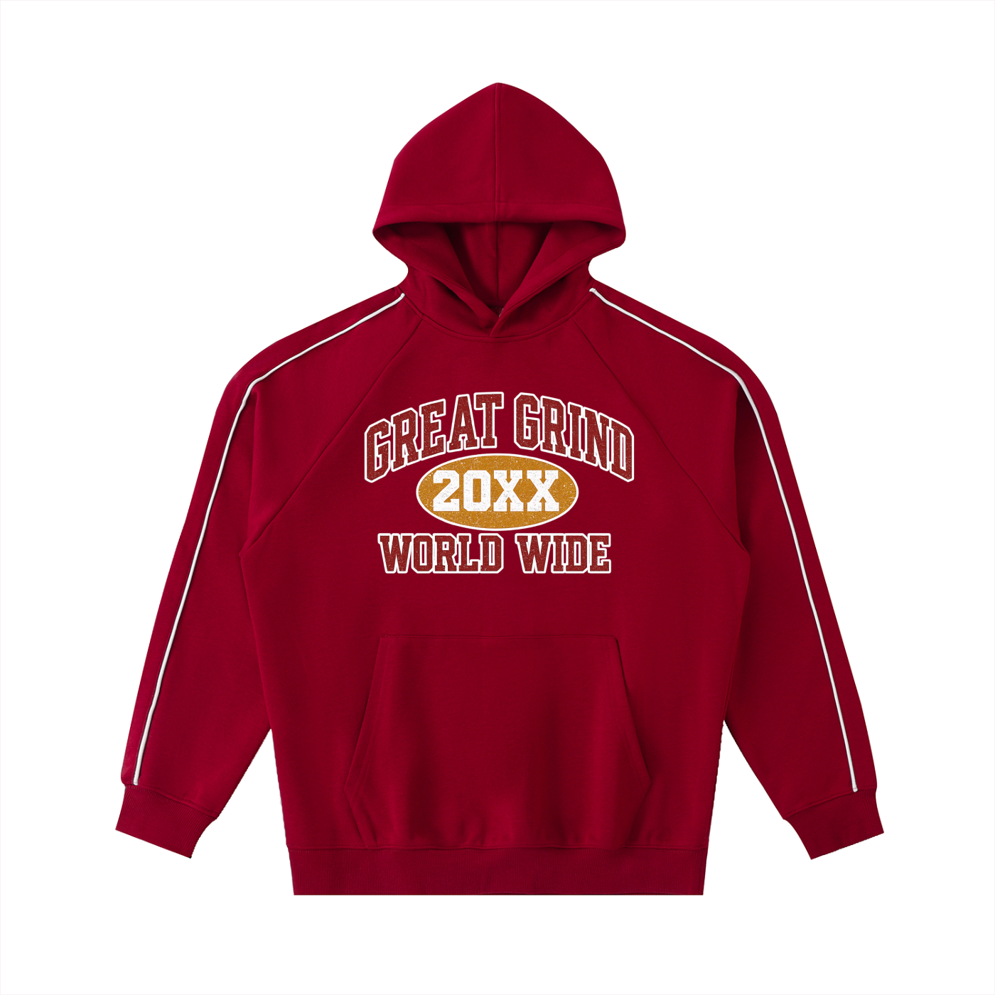 Contrast Piping Raglan Hoodie