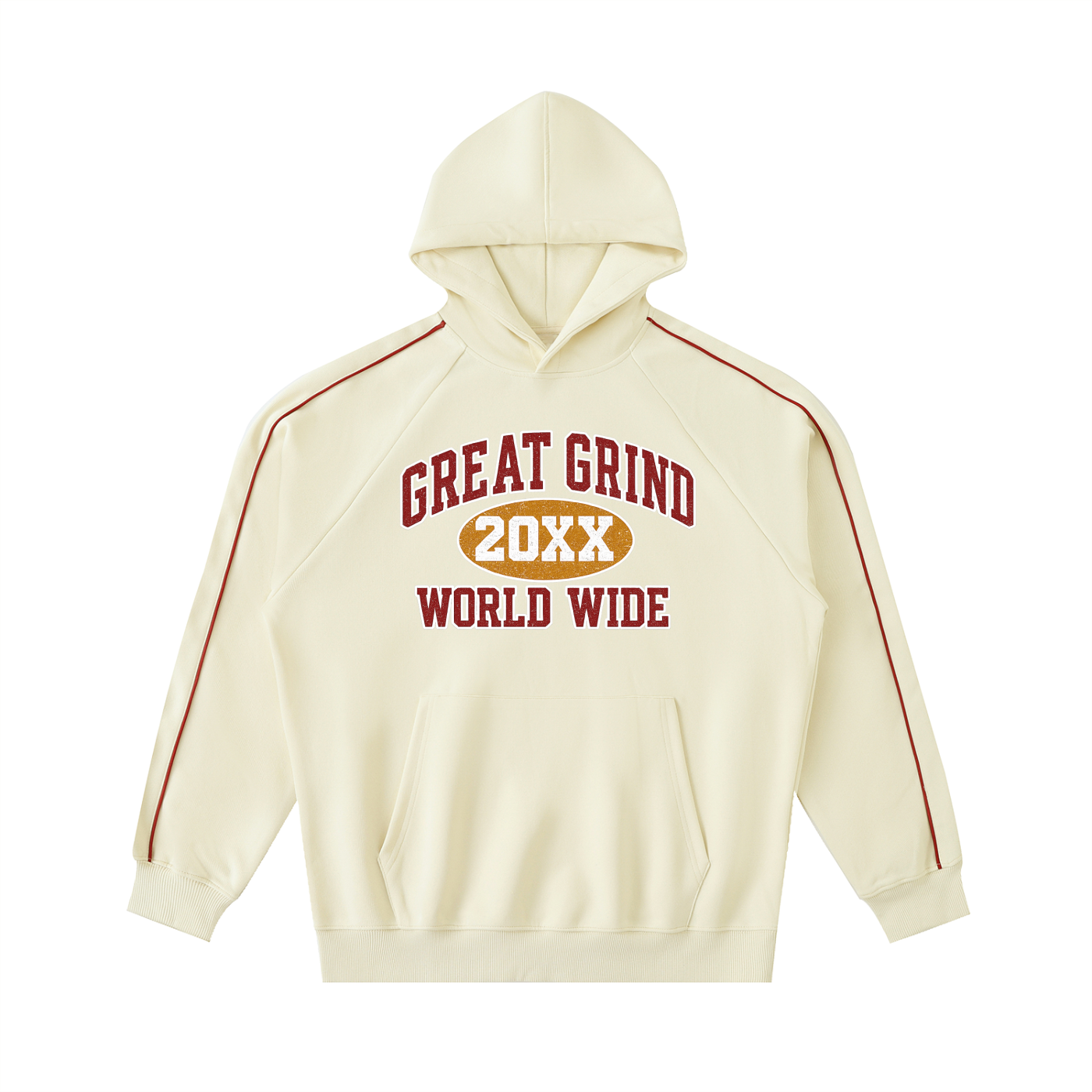 Contrast Piping Raglan Hoodie