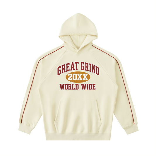 Contrast Piping Raglan Hoodie