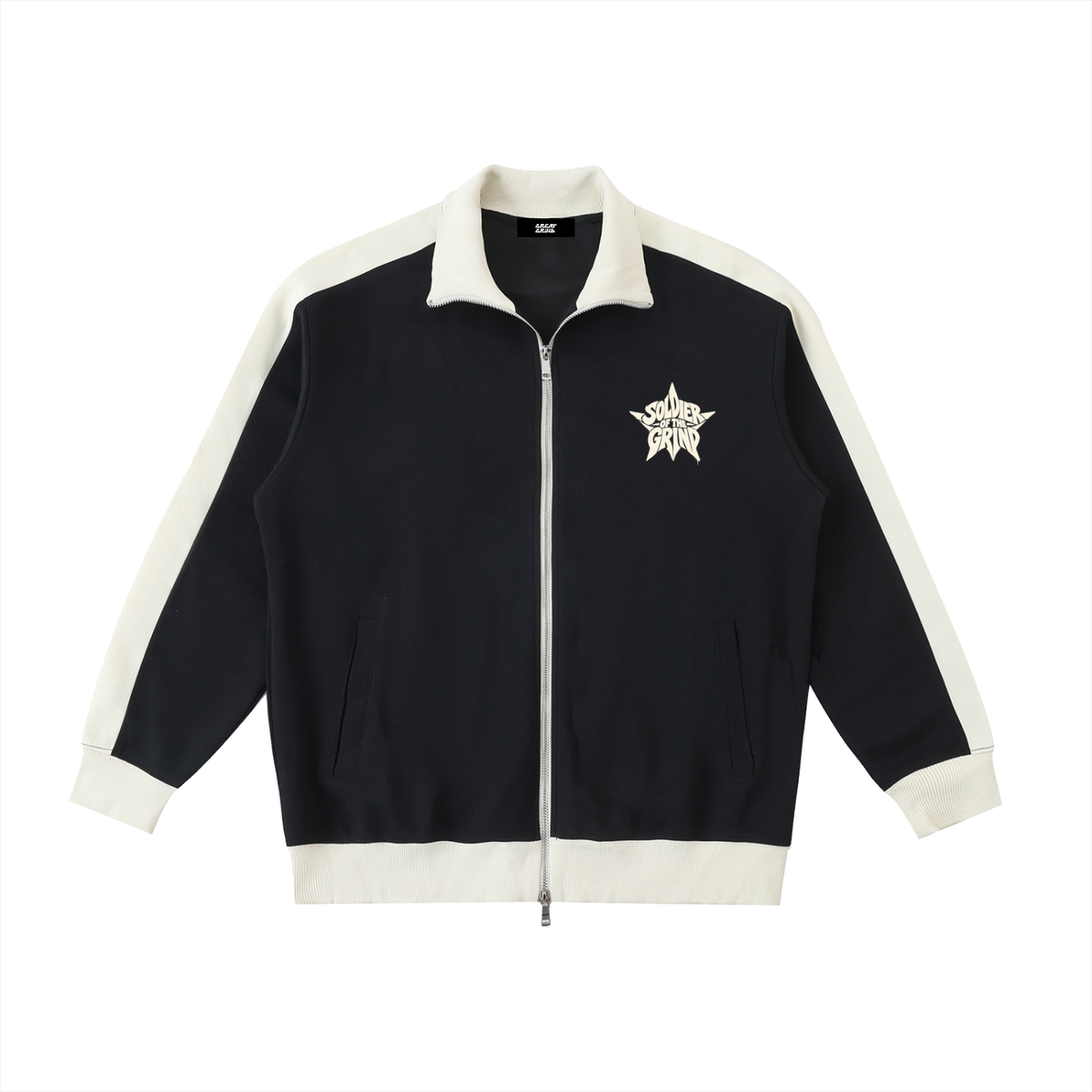 Contrast Trim Stand Collar Jacket
