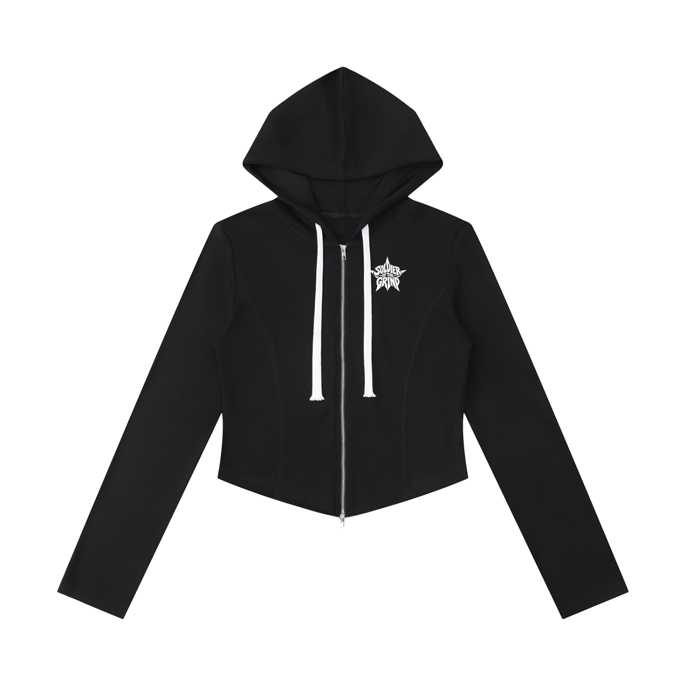 Women's Slim Cropped Soldier Of The Grind Zip Hoodie